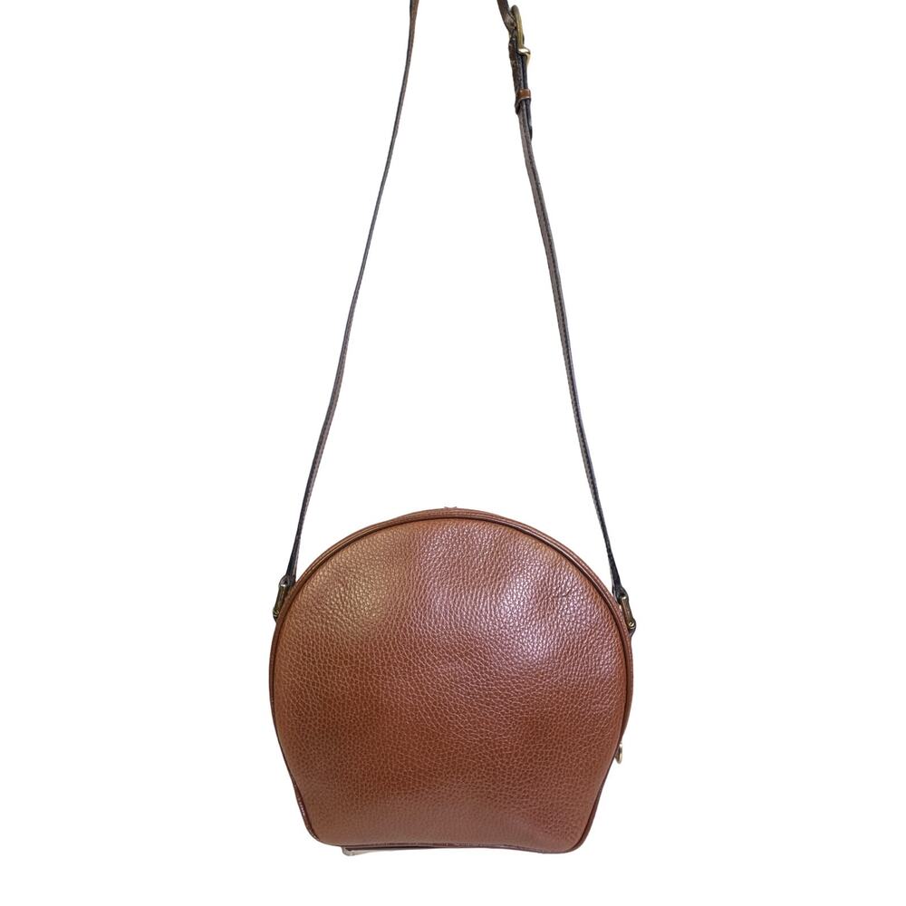 Celine Vintage Caramel Leather Round Crossbody Bag Red Interior Italy M13 - Picture 5 of 14